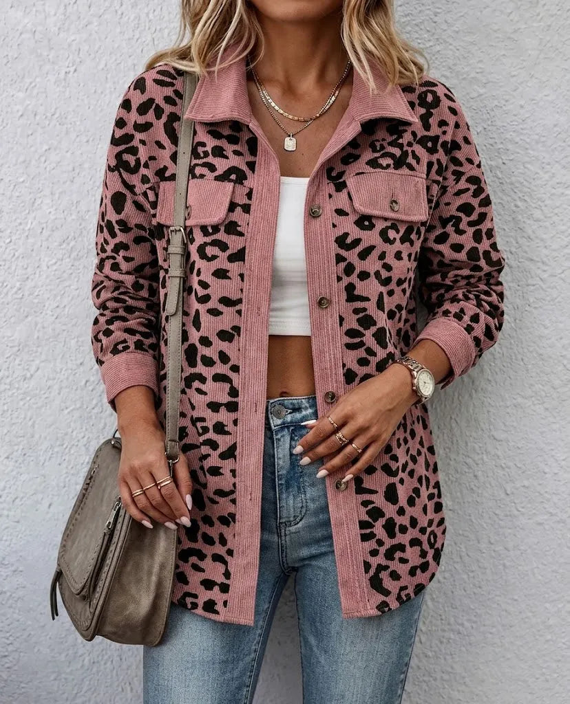 Miressia - Animal-Print-Cardigan mit Knopfleiste vorne