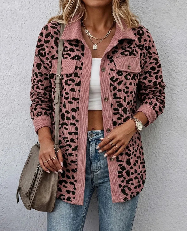 Miressia - Animal-Print-Cardigan mit Knopfleiste vorne
