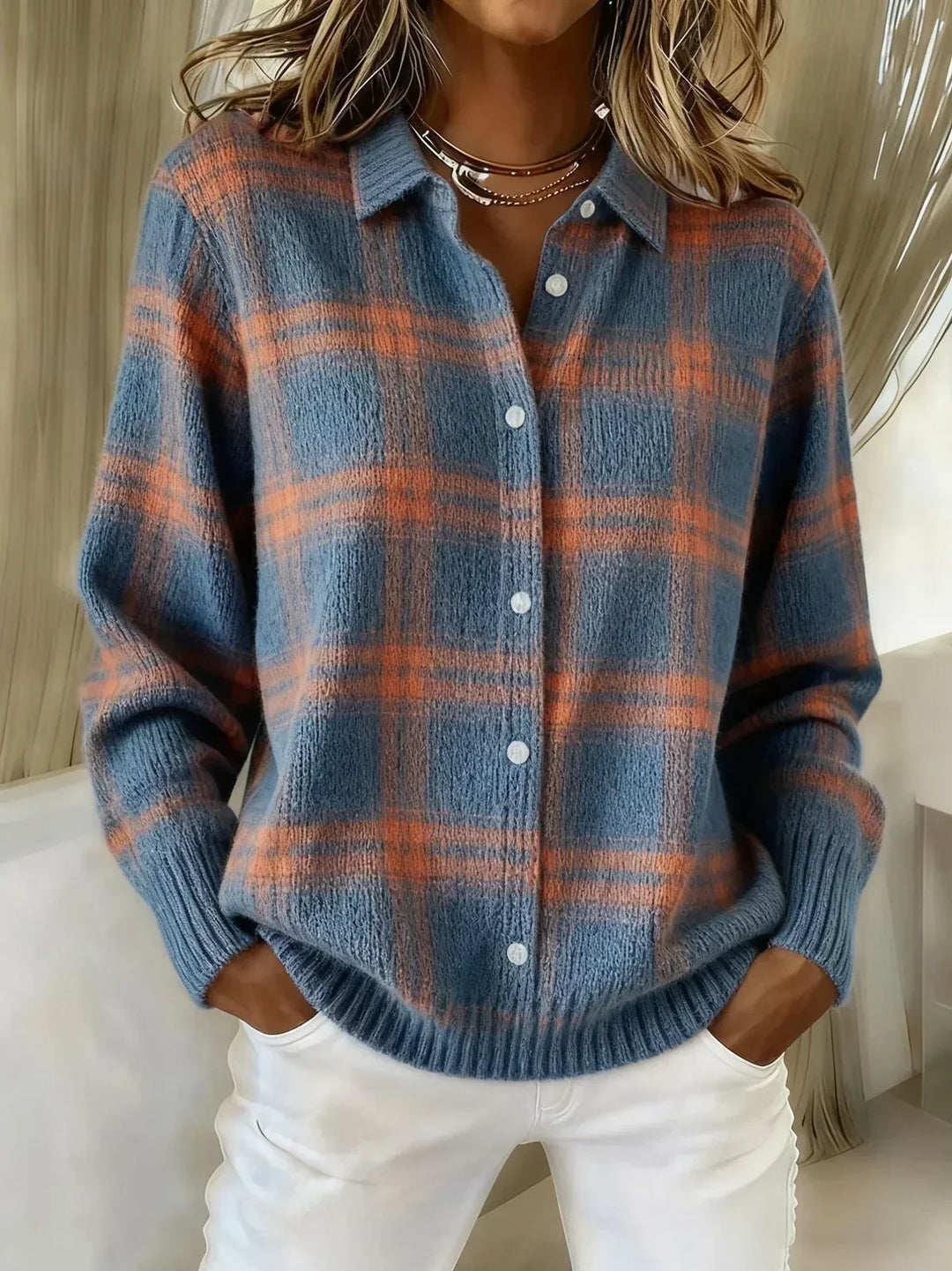 Ashara - Weicher karierter Cardigan
