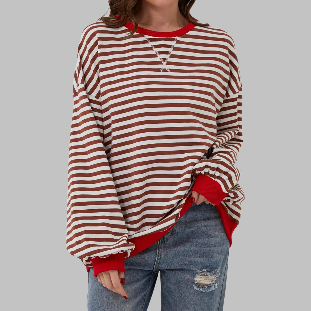Viveca - weiches gestreiftes Langarm-Sweatshirt