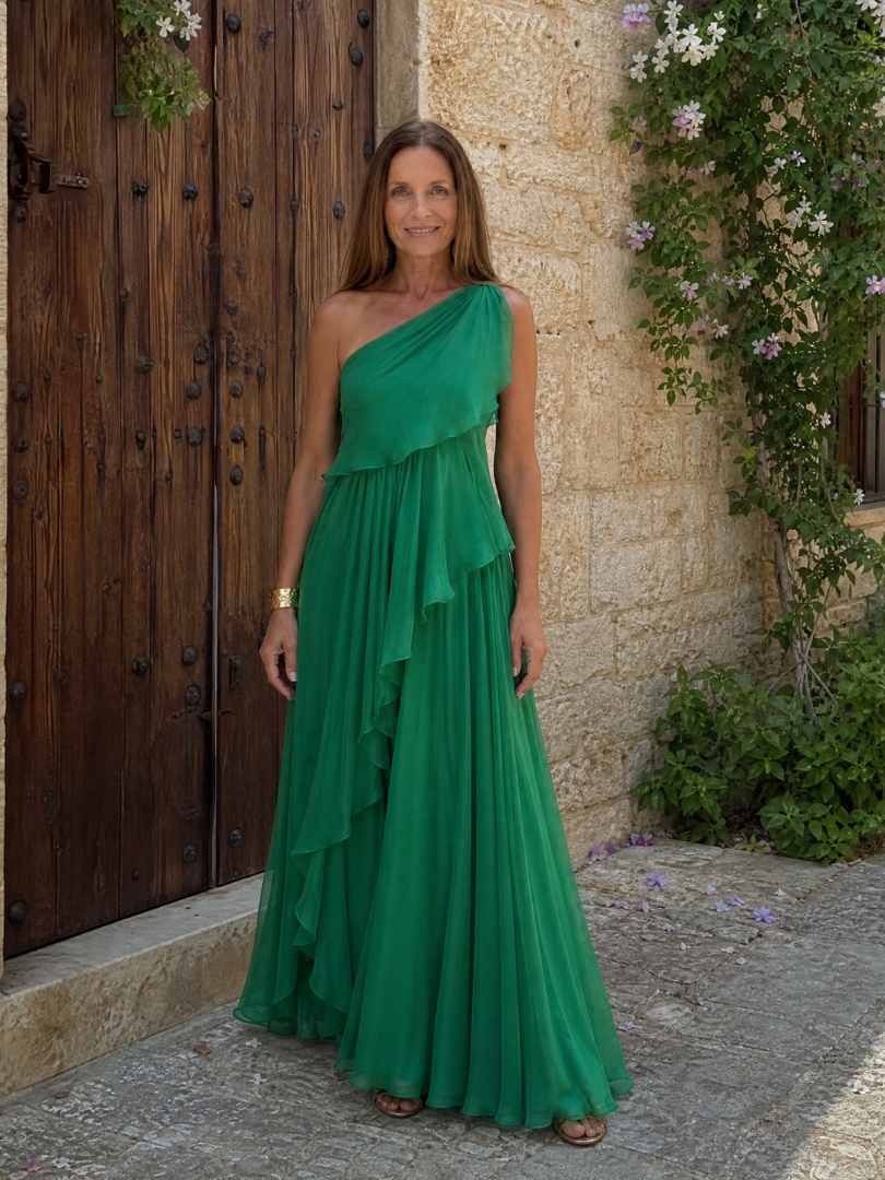 Katriana - Soft-Touch Maxikleid mit Rüschen