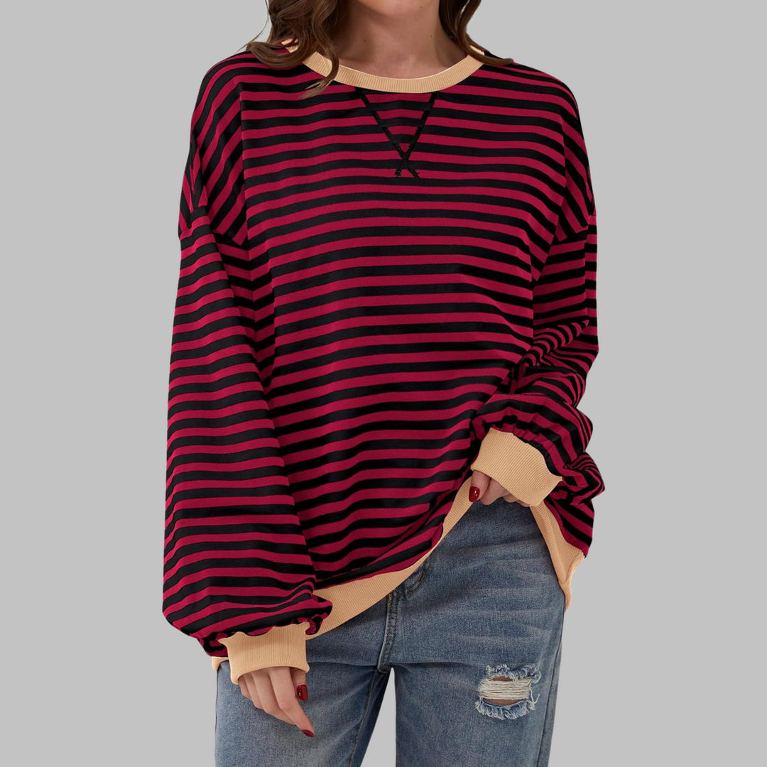 Viveca - weiches gestreiftes Langarm-Sweatshirt