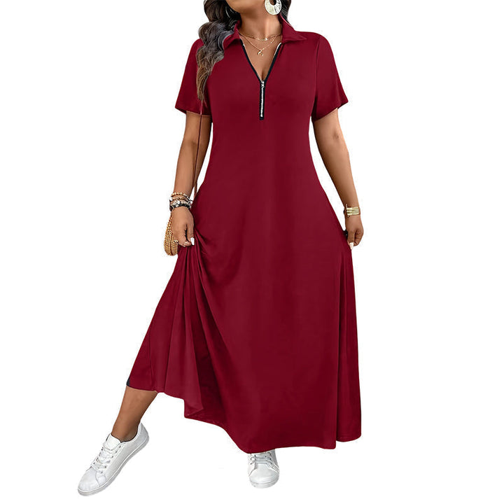 Primelle - Weichgriffiges Maxikleid mit Reissverschlusskragen