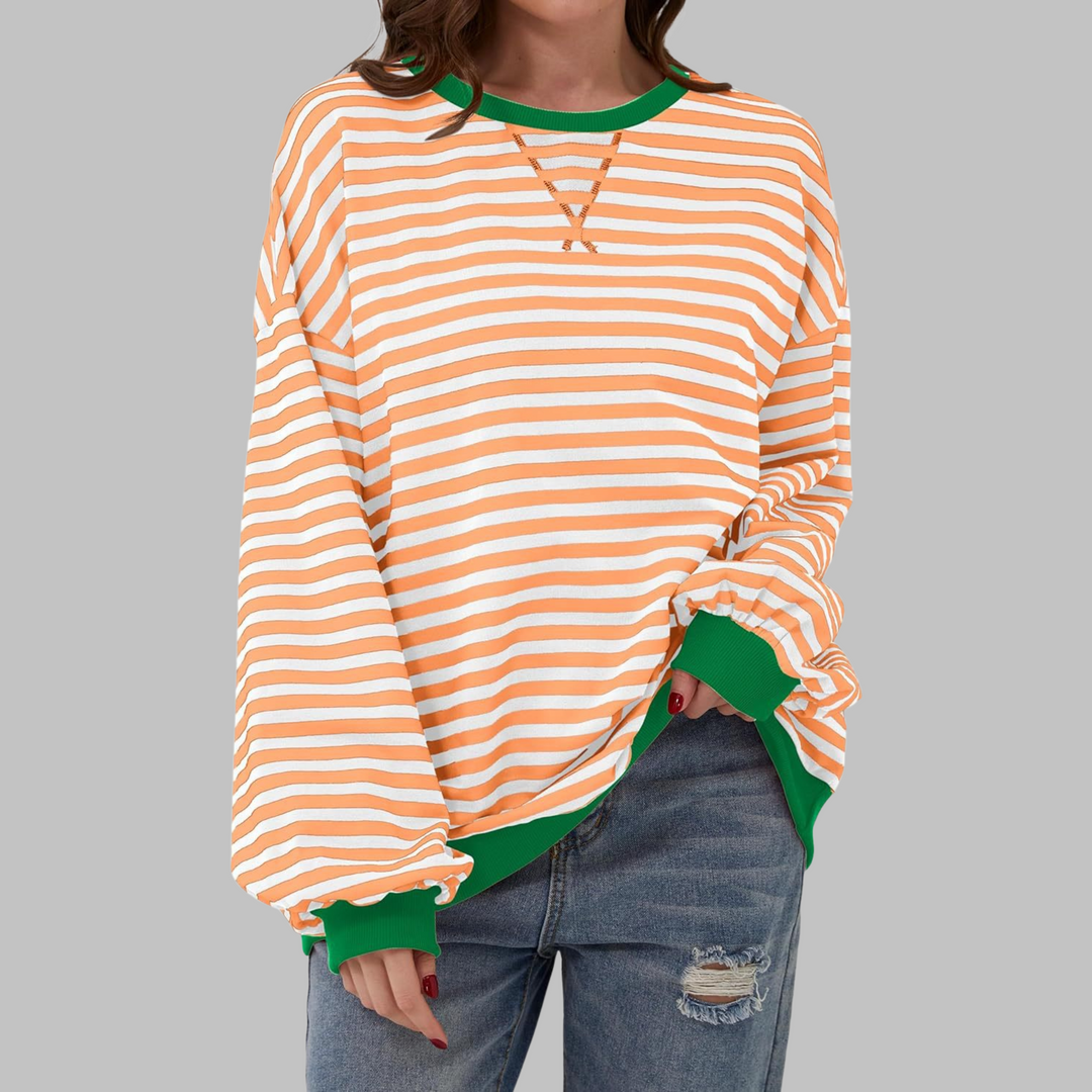 Viveca - weiches gestreiftes Langarm-Sweatshirt