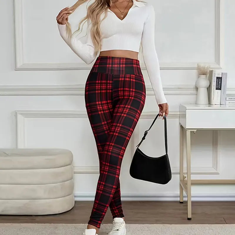 Estelyn - Klassische Stretch-Leggings mit Karo-Muster