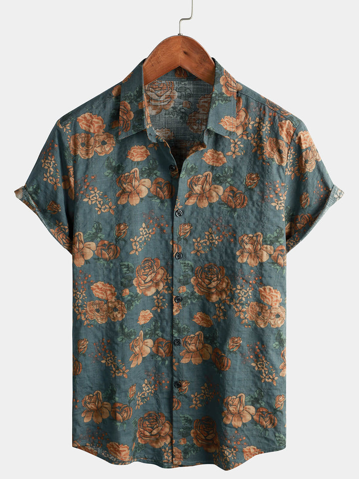 Leoric - Leichtes Kurzarm-T-Shirt mit Blumenprint