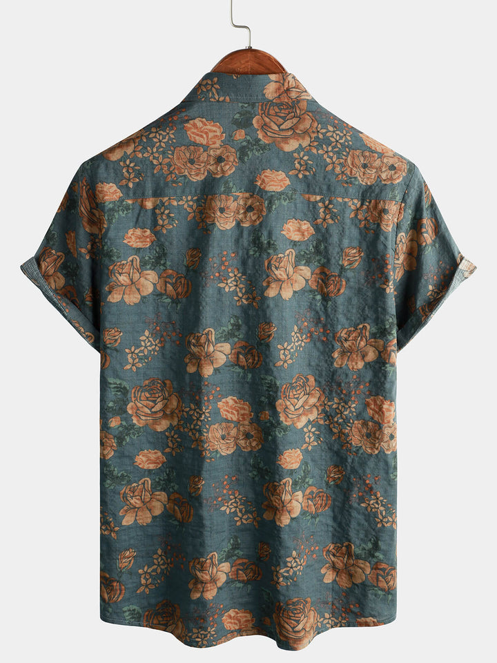Leoric - Leichtes Kurzarm-T-Shirt mit Blumenprint