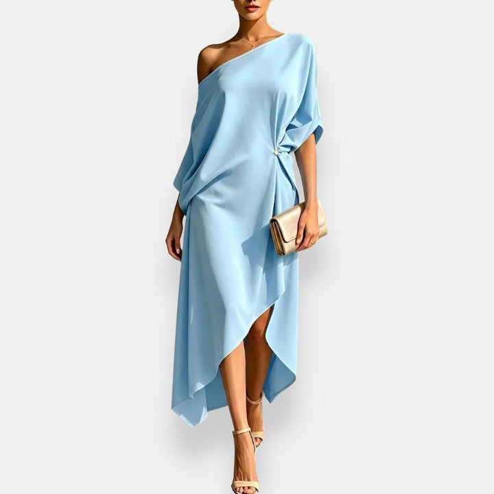 Edwina - Fliessendes, asymmetrisches Abendkleid