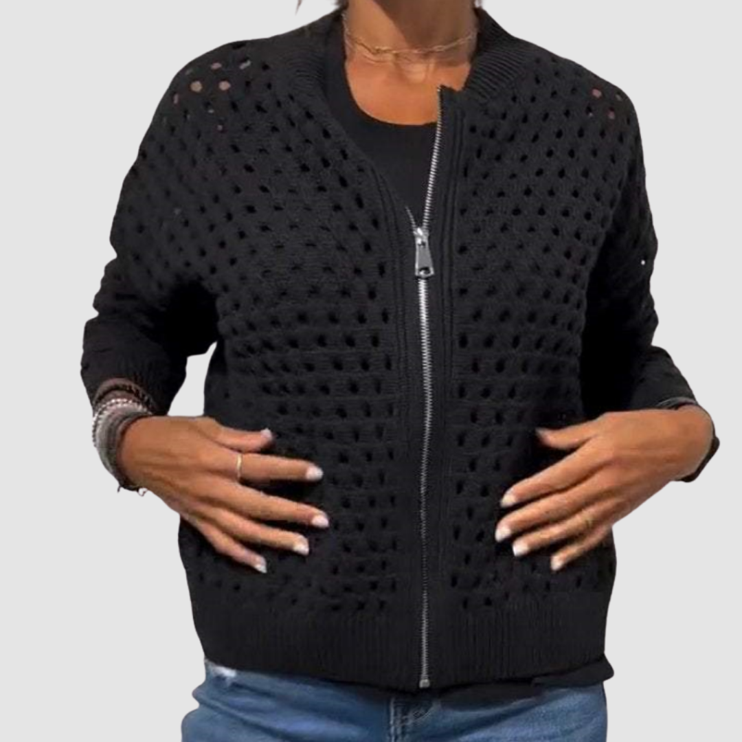 Kaelina - Soft-Touch-Cardigan mit Reissverschluss