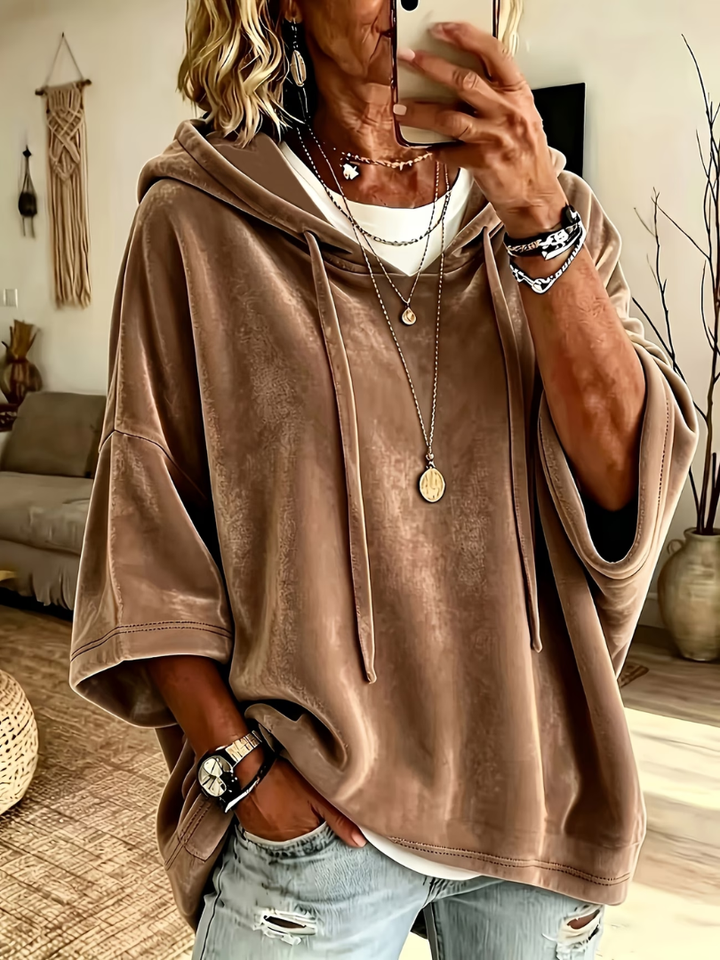 Zinnaria - Extraweicher Poncho-Hoodie