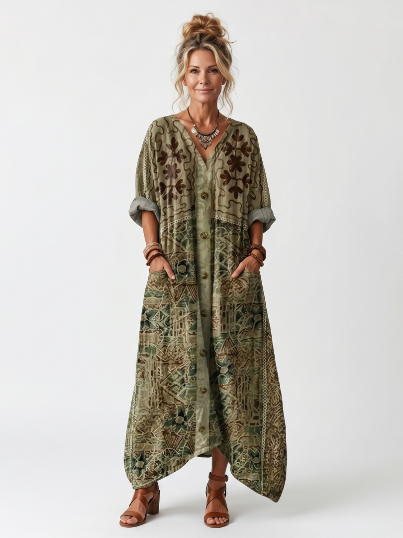 Roselisse - Leichtes Midikleid mit Knopfleiste