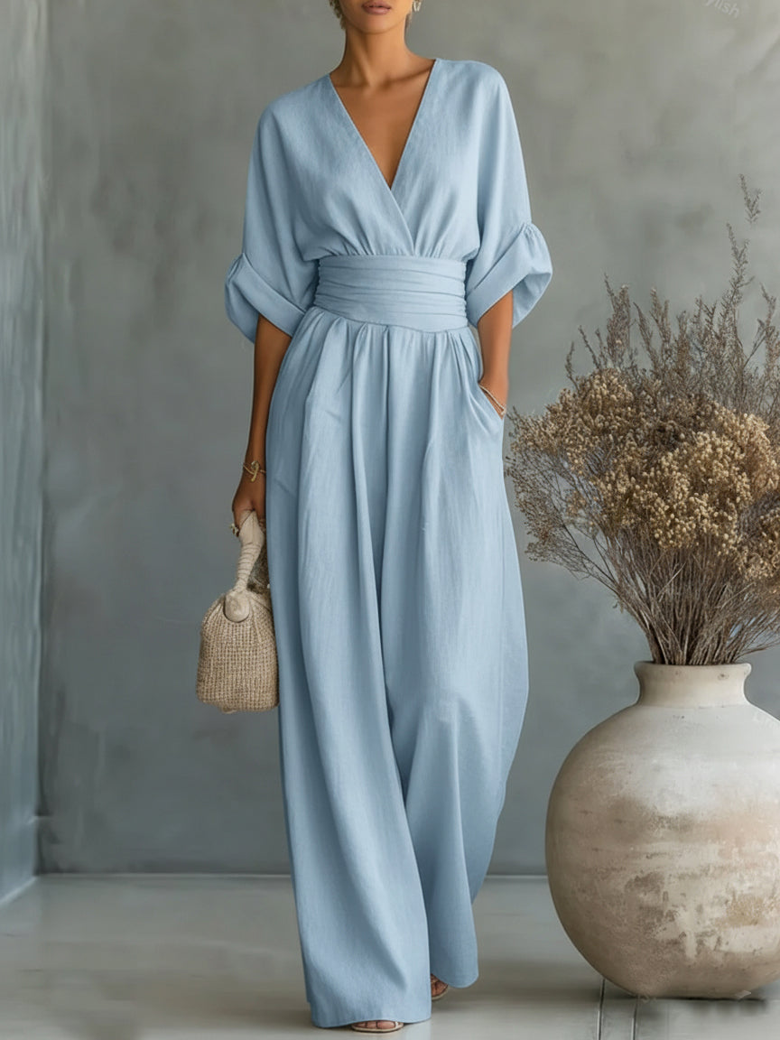 Solavie - fliessender weitbeiniger Jumpsuit