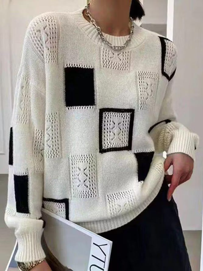 Adorelle - Künstlerischer Patchwork-Strickpullover