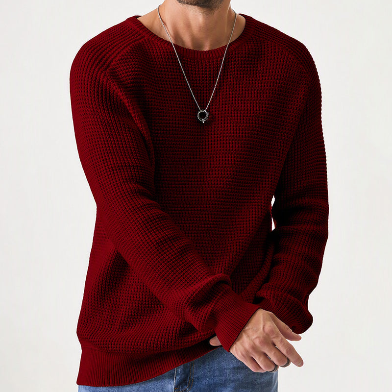 Isric - Strukturierter Rundhals-Strickpullover