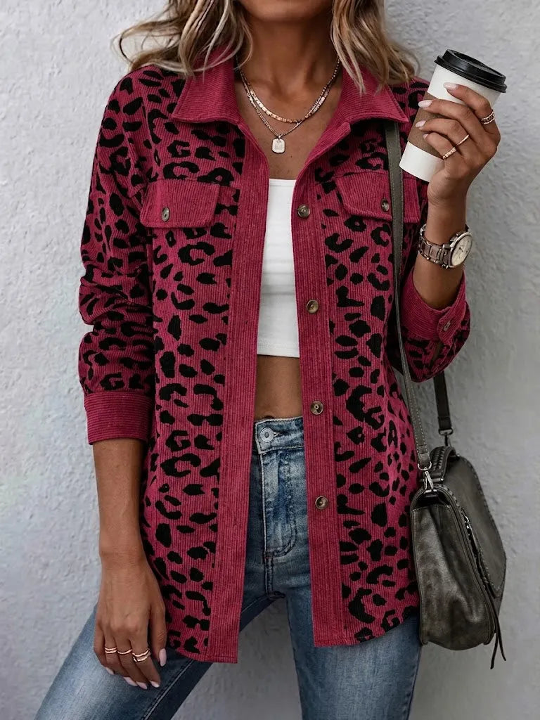 Miressia - Animal-Print-Cardigan mit Knopfleiste vorne