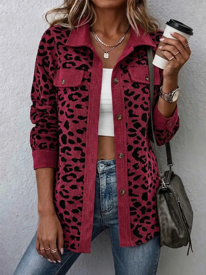 Miressia - Animal-Print-Cardigan mit Knopfleiste vorne