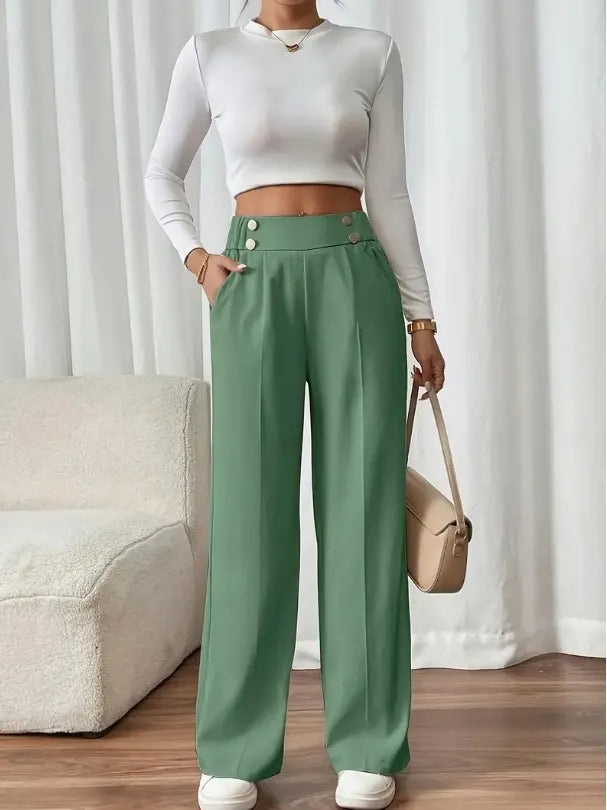 Ashlena - Soft-Touch-Hose mit weitem Bein und hohem Bund