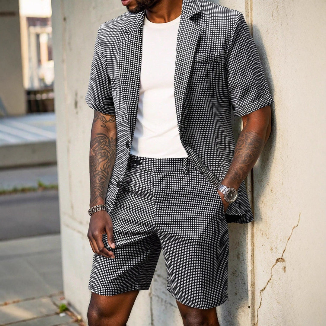 Rufus - Massgeschneidertes kariertes Blazer-und-Shorts-Set