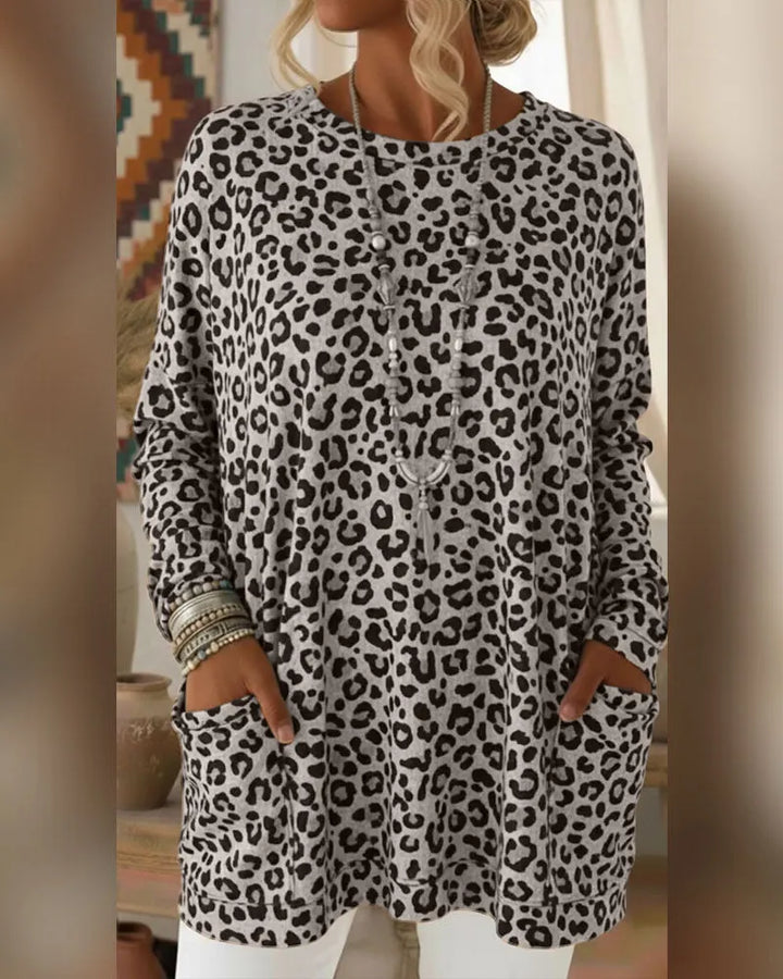 Primelia - Soft-Touch-Langarmtop mit Leopardprint