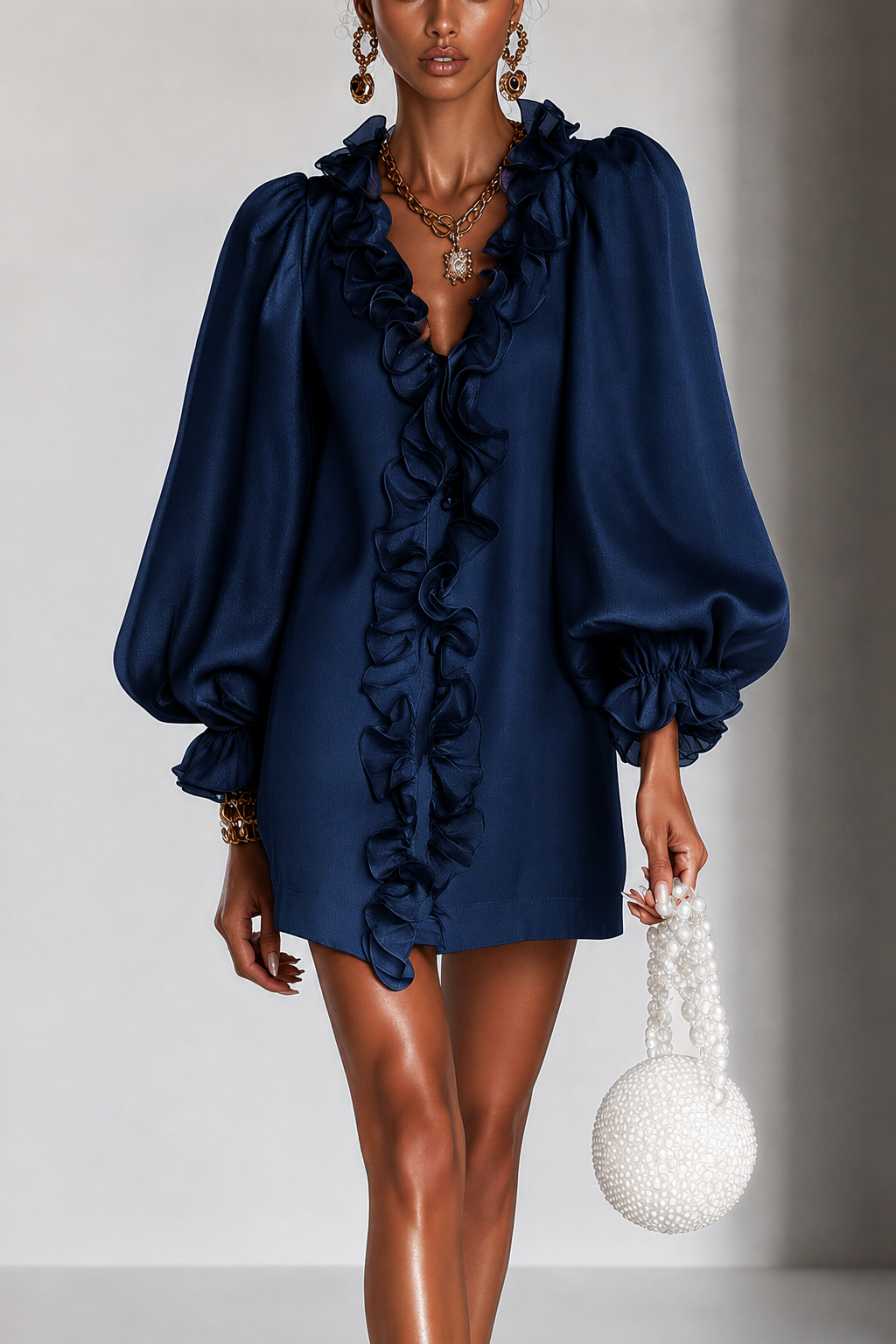 Amarina - Schimmerndes Minikleid