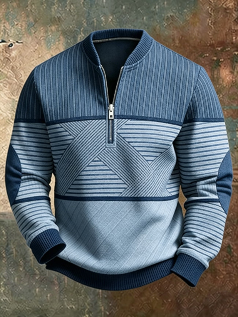 Anvar - Softtouch-Pullover mit halbem Reissverschluss