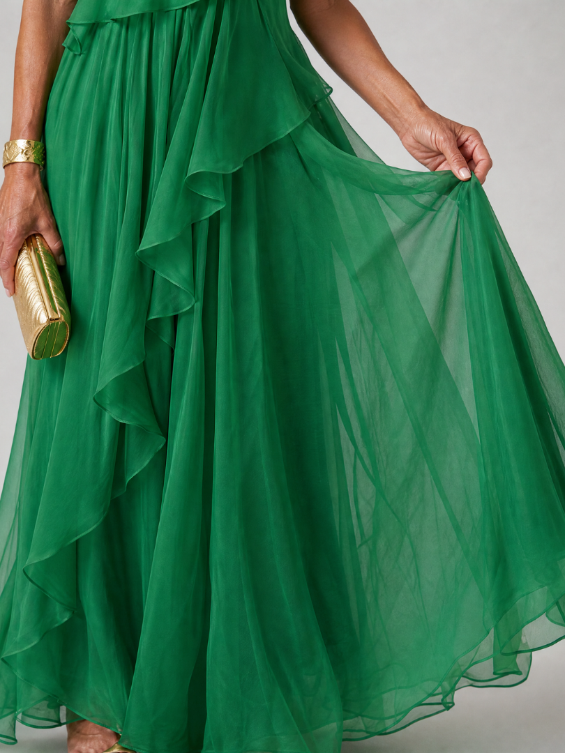 Katriana - Soft-Touch Maxikleid mit Rüschen