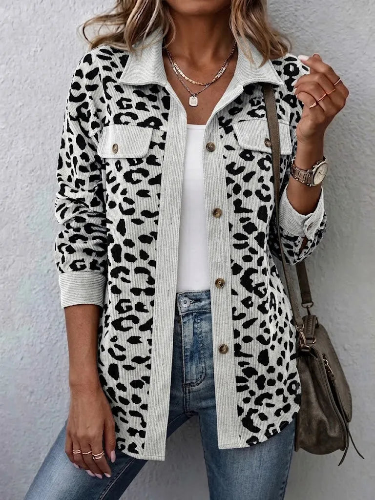 Miressia - Animal-Print-Cardigan mit Knopfleiste vorne