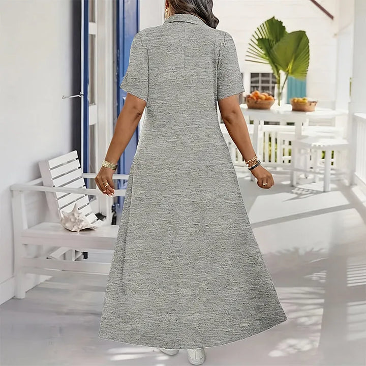 Primelle - Weichgriffiges Maxikleid mit Reissverschlusskragen