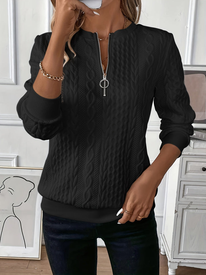 Delorina - Softtouch-Pullover mit Reissverschluss vorn