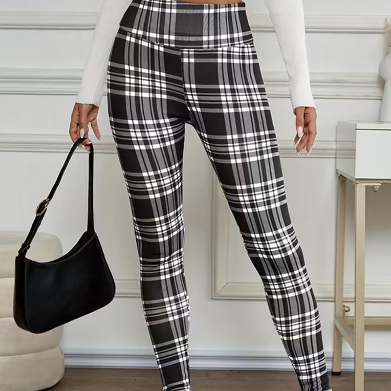 Estelyn - Klassische Stretch-Leggings mit Karo-Muster