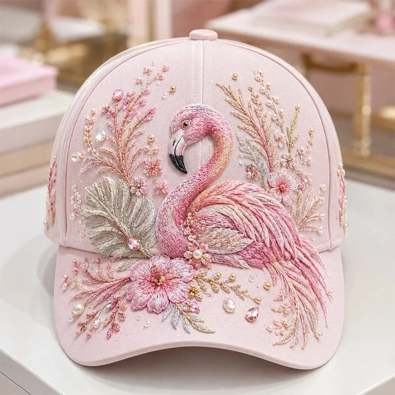 Arlena - Florales Pferde-Statement-Beanie