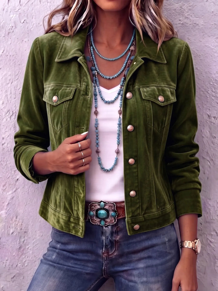 Amandria - Jacke mit Vintage-Waschung und Knopfleiste