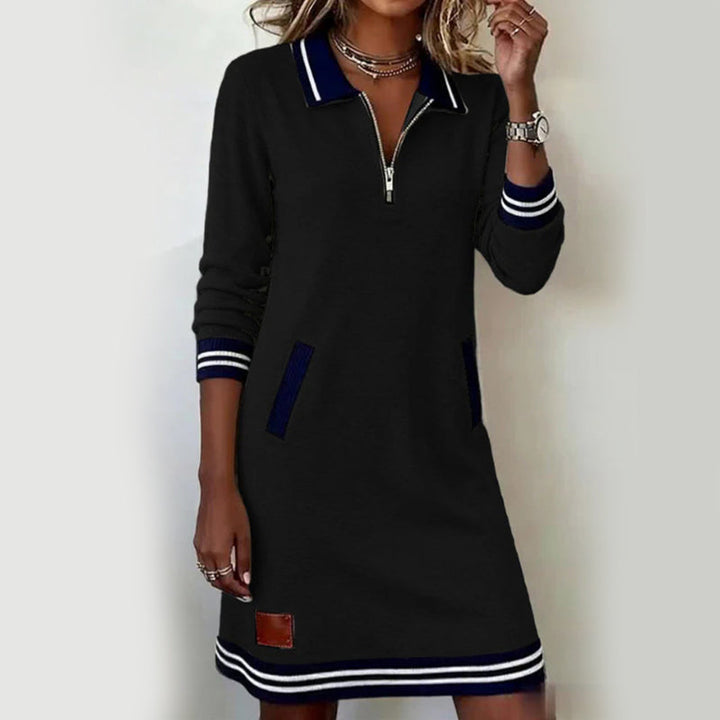 Caelyn - Softtouch-Polokleid mit Viertelreissverschluss