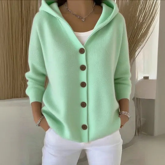 Carlotte - Gemütlicher Strick-Cardigan mit Kapuze