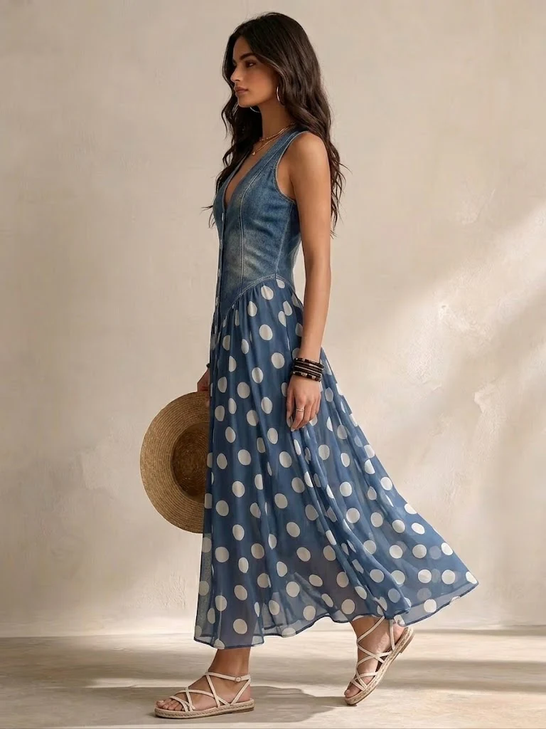 Orianelle - Edles Polka-Dot-Kleid