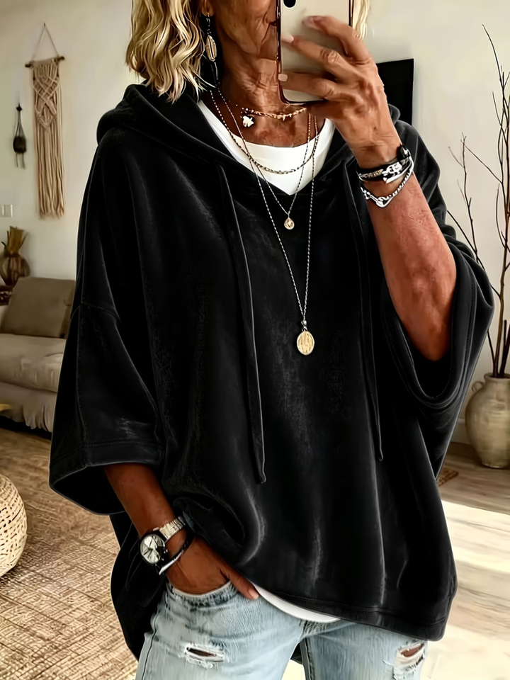 Zinnaria - Extraweicher Poncho-Hoodie