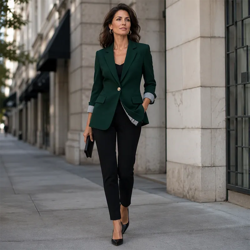 Celenya - Klassischer Blazer mit gekrempelten Ärmeln
