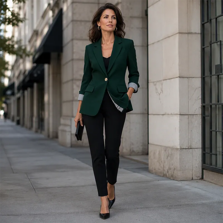 Celenya - Klassischer Blazer mit gekrempelten Ärmeln