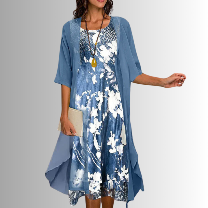 Delavelle - Elegantes Midikleid-Set im Lagenlook