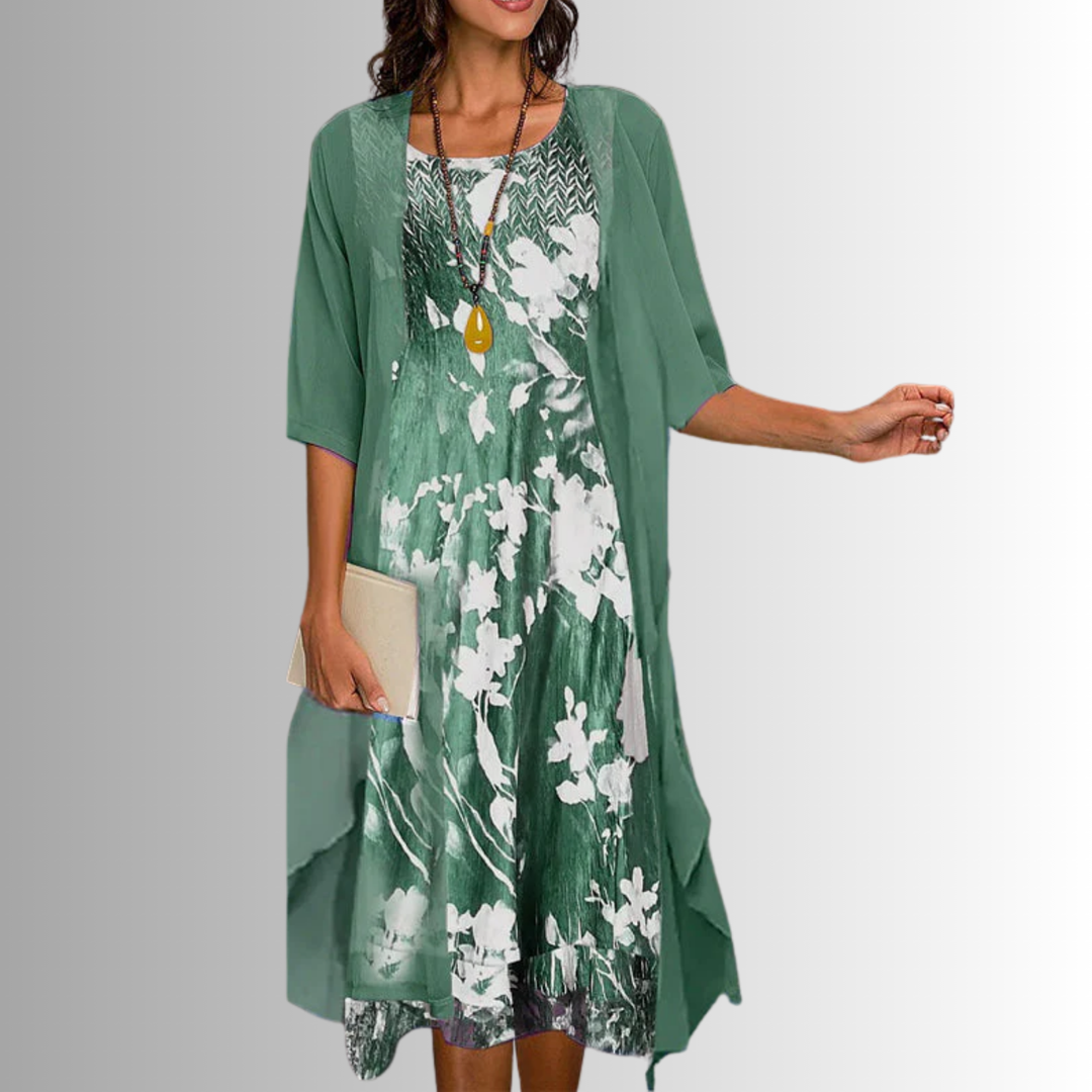 Delavelle - Elegantes Midikleid-Set im Lagenlook