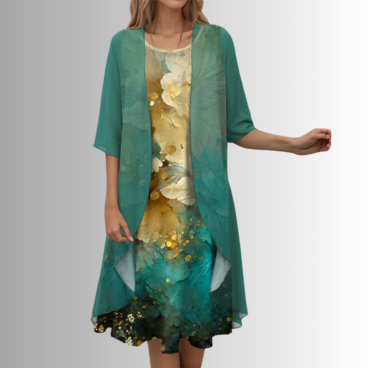 Delavelle - Elegantes Midikleid-Set im Lagenlook
