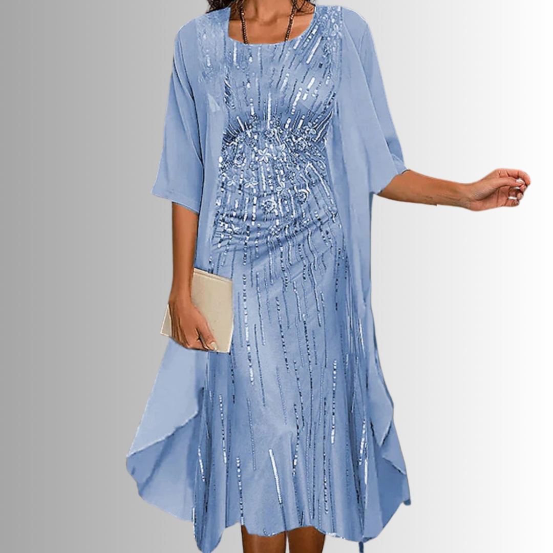 Delavelle - Elegantes Midikleid-Set im Lagenlook