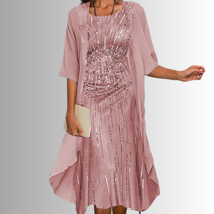 Delavelle - Elegantes Midikleid-Set im Lagenlook