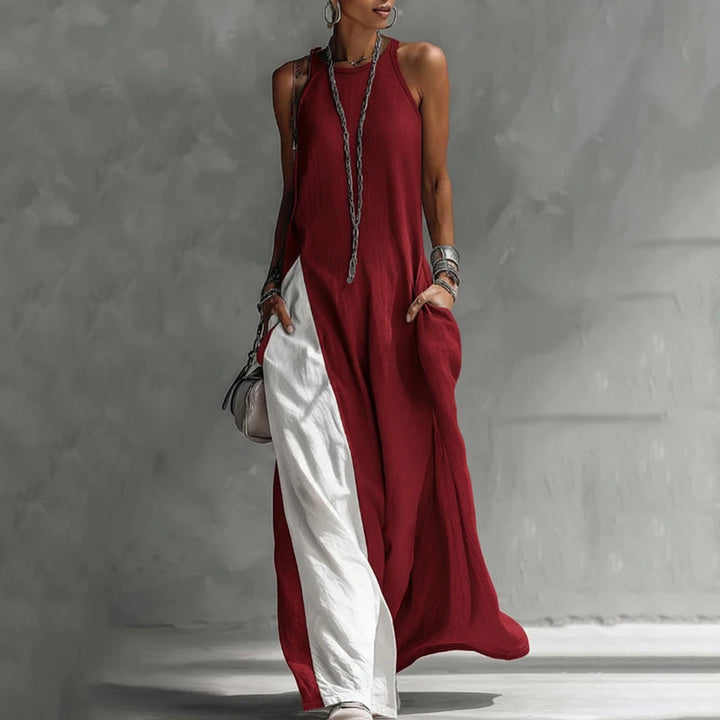 Zarella - Soft-Touch-Colorblock-Maxikleid