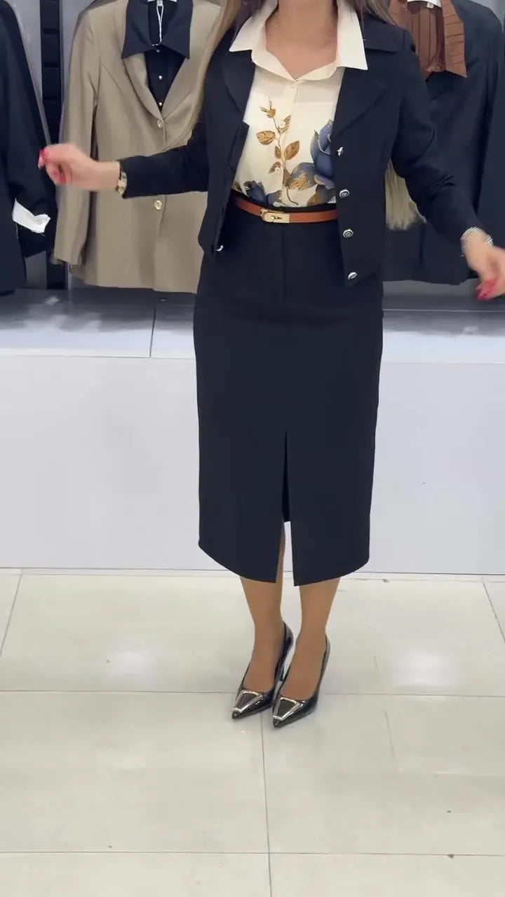 Xavina - Massgeschneidertes zweiteiliges Set aus Blazer und Rock