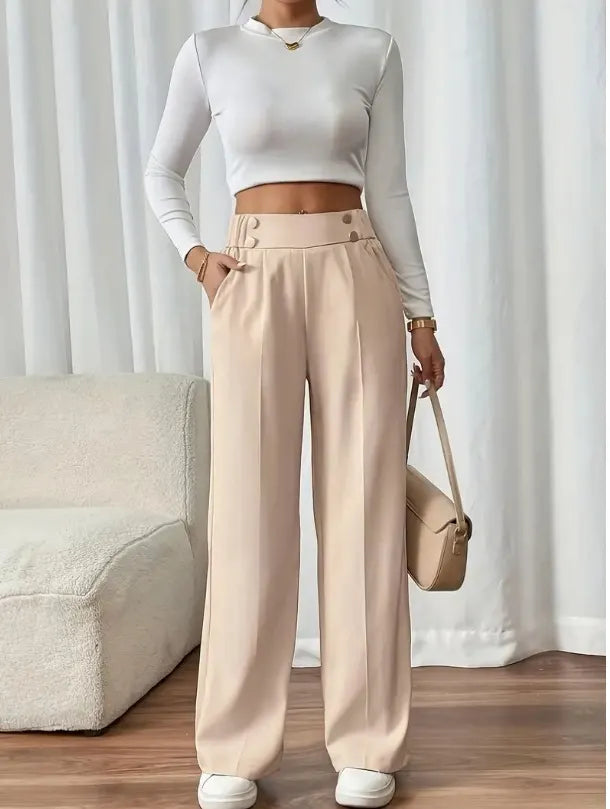Ashlena - Soft-Touch-Hose mit weitem Bein und hohem Bund