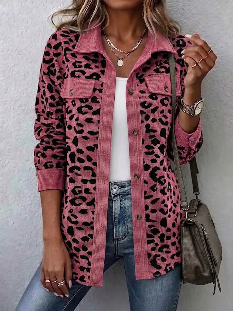 Miressia - Animal-Print-Cardigan mit Knopfleiste vorne