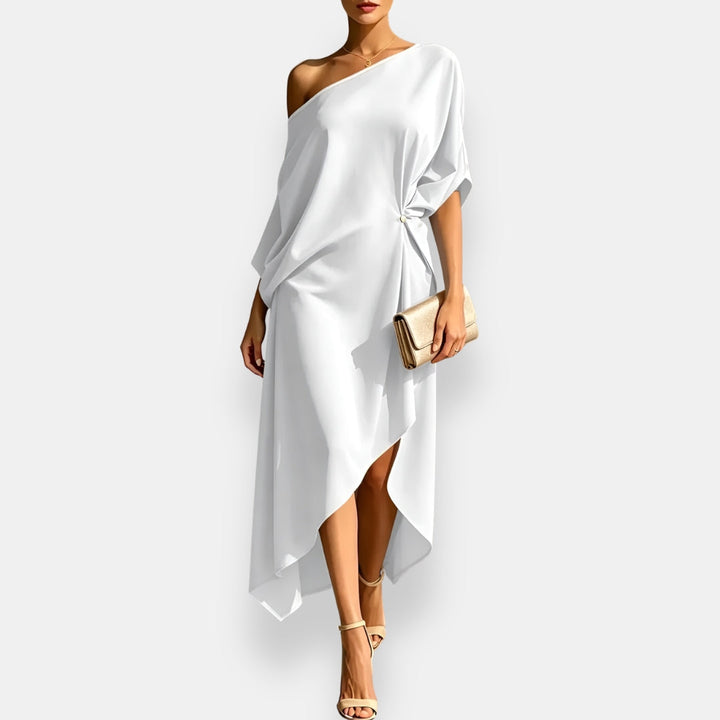 Edwina - Fliessendes, asymmetrisches Abendkleid