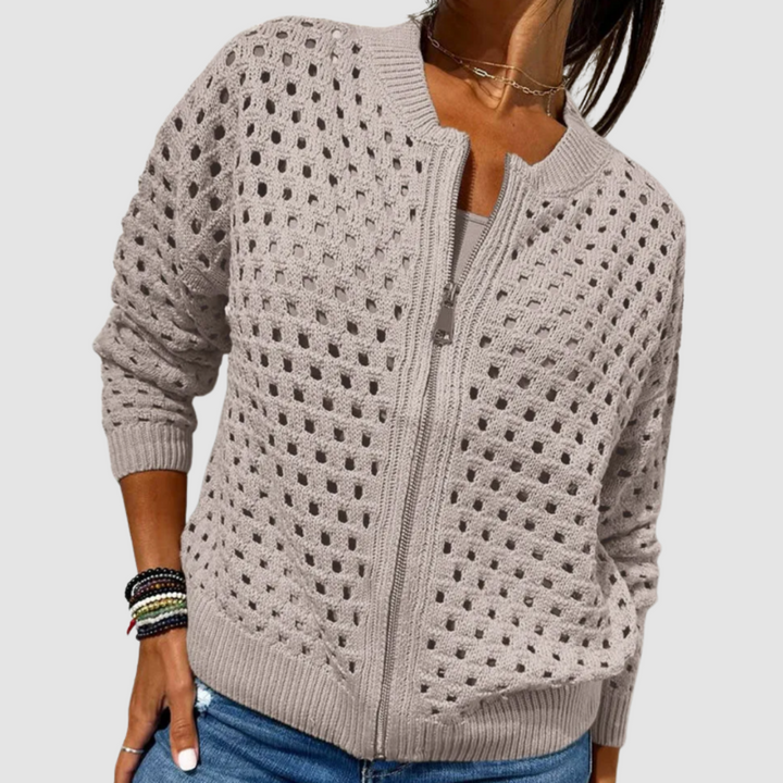 Kaelina - Soft-Touch-Cardigan mit Reissverschluss