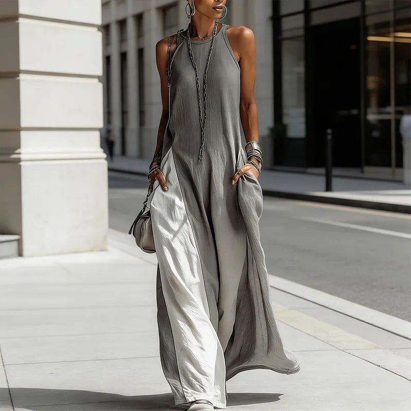 Zarella - Soft-Touch-Colorblock-Maxikleid